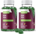 Viteey Aloe Vera Gummies para Adultos - 50mg - Ajudas em Digesção e Saúde Imune - Suplemento Aloe Vera - Vegan, Gelatina grátis, Gluten Free, GMO grátis, Saboroso Chewable Framboesa Gummy saborosa