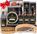 Kit de barba para homens Grooming & Care W/3 Pack Beard Oil, Wash, Balm, Comb, Escova, Tesouras,Aniversário Valentines Aniversário Pais Presentes Ideia para Marido Ele Namorado Pai Homens Meias de Natal