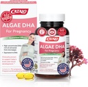 CATALO Omega 3 Algae DHA para Mulheres - 550mg DHA-Rich Oil de Microalgas, Ideal para Pré-Natal, Gravidez & Amamentação, Vegetariano Softgels, Gluten-Free - 60 Softgels