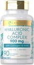 Carlyle Hyaluronic Acid Complex 900 mg com Colágeno e HSH       , 90 Cápsulas , Não-GMO, Suplemento sem glúten