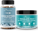 Concepção para Suas Cápsulas + Regular MAX Myo-Inositol D-Chiro Inositol Pó - Fertilidade Suporte, Equilíbrio Hormônio, Regular Ciclos - 60 Cápsulas Macios Vegetarianos + 60 Servings Pó