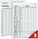 SWOOC Games® - 5 Big Premium Laminated Yardzee & Farkle Score Cards (11,5 em x 8 em) com Regras - Grandes Almofadas de Apagar a Seco reutilizáveis para Dados Gigantes ao Ar Livre