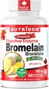 Nutrido Bromelain Digestive Enzima Abacaxi Suplementos, 2400 GDU, 500mg, Não-GMO, Vegan, Livre de glúten, Soja & Dairy (60 Contagem)