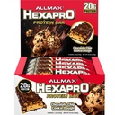 ALLMAX HEXAPRO PROTEIN BAR, Chocolate Chip Cookie Dough - Pacote de 12 - Snack Energia de alta proteína - 20 g de proteína por bar - com soro isolado