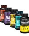 Fábrica Jacked Queimador de gordura termogênico Suplemento de perda de peso - Burn-XT Thermogenic e Lean PM Nighttime Weight Loss Sleep Aid - Lean-XT Caffeine-Free Fat Burner, Yohimbine Cápsulas, Seco XT Diurético