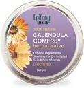 Calendula & Comfrey Herbal Salva 2 onças, Fragrance Free, Pomada de ervas naturais, Balm calmante da pele seca, Itch Relief, Ingredientes orgânicos