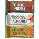 Óptimo! Lanches Keto Variety Pack Protein Bar, Vegan, Soy & Gluten Livre, Substituição de refeições de açúcar baixo, 10g de alta proteína, Lanche saudável natural, Para atletas e estilos de vida ativos, 3g de carboidratos líquidos,12 Bares