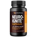 NeuroIGNITE Suplementos cerebrais para memória e foco - 30 Contagem - Nootropics Suplemento de suporte cerebral com Bacopa, Ginkgo Biloba, St. John's Wort, Phosphatidylserina - Cápsulas não-GMO, 1-Month Supply