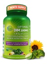 Optimal DIM 200mg Supplement for Women and Men - Made with Organic Whole Foods - Estrogen & Hormone Balance Support Complexo de Diindolilmetano - Absorção Máxima Cápsulas Atrasadas - 60 Contagem
