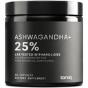 Ashwagandha - Ultra Alta Potência 40:1 Extrato com 25% de Withanolides - Selvagem Colhida na Índia - Altamente Concentrado e Laboratório de Terceiros Testado - 60 Cápsulas