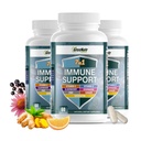 GreeNatr Immune Support Supplement com Vitamina C, D3, Zinco 50mg, Quercetin, Echinacea Purpurea, Sambucus Elderberry e Ginger para Defesa Imune Completa - 60 Cápsulas (3 Garrafas)