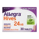 Allegra Hives Anti-histamínico Comprimidos de 24 horas, Redução da Colmeia Não-Drowsy e alívio da comichão na colmeia, 180 mg de Fexofenadina HCI, 30-Count