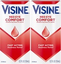 Visine Red Eye Comfort Redness Relief Eye Drops para ajudar a aliviar os olhos vermelhos devido a irritações oculares menores rápido, tetrahidrozolina HCl, 0,5 fl. oz (Pacote de 2)