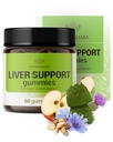 HERBAMAMA Liver Support Gummies - Complexo de ervas para desintoxicação de fígado e limpeza - Vegan, Não-GMO Suplemento de suporte global - 60 mastigação de maçã à base de pectina