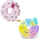 MOLN HYMY caixa de pílulas semanal bonito 7 dias, coração em forma de pílula organizador caso 1 vez por dia, roxo Pink Pill Container uma vez diariamente, grande medicamento dispensador para vitamina / óleo de peixe / medicamentos / suplementos