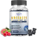 Chicletes Shilajit para homens Ácido Fulvico, Shilajit puro para homens e mulheres, Shilajit Himalayan Orgânico para a energia, Livre de açúcar, Melancia framboesa sabor I 100% Natural & Orgânico I 60 Gummy