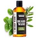 Shampoo de lavagem de barba de rosa leve por Ranger Grooming Co, Sulfate Free Natural Barba Limpador & Condicionador para homens, árvore de chá e hortelã para crescimento e espessamento, Paraben Free 4 onças