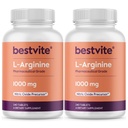 BESTVITE L-Arginina 1000mg por comprimido (480 comprimidos) (240 x 2) – Grau Farmacêutico – Contém 20% mais puro Arginina em comparação com HCl arginina – Precursor de óxido nítrico