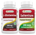 Melhores naturais L-Glutamina 500 mg & Selenium 200 mcg