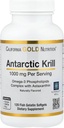 California Gold Nutrition Antártico Krill Oil, fosfolipídios Omega-3 com naturalmente ocorrendo astaxantina, morango natural e limão sabor, não OGM, 1.000 mg, 120 Gelatina de peixe Softgels