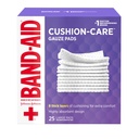 Band-Aid marca Absorvente Cushion cuidado Pás de Gauze quadrado estéril para a proteção de primeiros socorros de cortes menores, raspas e queimaduras, não-adesivo, Cuidados de Ferimento Dressing Pads, Grande, 4 em x 4 em, 25 ct