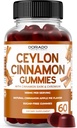 Ceilão Cinnamon Gummies (60 contagem) Apple Cider Vinagar Canela, Açafrão, Berberine & Ginseng para Digestion Suporte geral bem-estar - Suplementos Ceilão - Vegan Safe & USA Made
