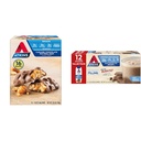Atkins Caramel Chocolate Nut Roll Snack Bar, Lanche de proteína, Alta em Fibra, 2g de açúcar, 16 Contagem & Leite Chocolate Delight Protein Shake, 15g de proteína, Baixo glicêmico