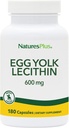 NaturesPlus Yolk Lecithin - 600 mg, 180 Cápsulas - Soy Free, Gluten Free - 90 Servings