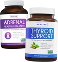 Pacote de suporte à tireóide e suporte adrenal - Equilíbrio completo Suporte à tireóide com iodo Melhore sua energia e suporte adrenal e Gerente de cortisol (Non-GMO) Suporte à saúde adrenal poderoso