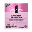 Um dia Vitaminas pré-natais avançadas pré-natais com ácido fólico, colina, DHA & ferro, gravidez Vitaminas para mulheres para apoiar o desenvolvimento do bebê, 60+60 Ct (120 conjunto total) (Pacote Maio Vary)