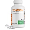Vitamina K Jogo Triplo (Vitamina K2 MK7 / Vitamina K2 MK4 / Vitamina K1) Suplemento completo complexo espectro vitamina K, 180 Cápsulas
