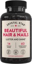 Crystal Star Beautiful Hair & Nail Supplement (60 Cápsulas) – Suplemento de ervas Suporta cabelos e unhas mais fortes – Cavalo, Nettle & Alfalfa – Não-GMO