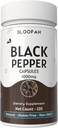 Cápsulas de Pimenta Preta 1000mg de pó Piper nigrum □ Não-GMO, sem glúten □ Não Aditivos Artificiais □ GMP-certificado □ Suplemento de ervas □ Bem-Estar Tradicional (120 contagem de 1))