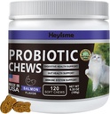 Gato Probiótico, Mastiga para Gut e Saúde Imune, Gatos Probiótico Suplemento para Apoio Digestivo Gato, Digestão Saudável, Obstipação de Gato e Alívio Diarréia (Salmão, 120 Mastigações)