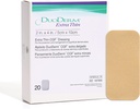 ConvaTec DuoDERM Gel de controle fino extra Fórmula 2"x4" Dressing adesivo hidrocolóide estéril para feridas superficiais, fricção baixa, Flexibile, Látex-livre, impermeável, retangular, bege, caixa de 20ct