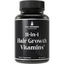 11-em-1 Vegan Vitaminas de crescimento do cabelo para enfraquecimento e cabelo Brittle – Complexo Vitamina avançada com 5000mcg Biotina, semente de abóbora, zinco. Suporta mais grosso, saudável-procurando escalpe para mulheres e homens