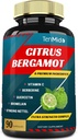 Citrus Bergamot Extract Cápsulas com VitaminaC, Berberina, Quercetina, Bromelaína, Echinacea, Pimenta Negra - 3 Meses Abastecimento, 90caps