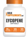 BulkSuplementos.com Lycopene Softgels - Suplemento de Licopeno, Antioxidantes Suplemento - Gluten Free, 1 Softgel por serviço (20mg), 120 Softgels (Pacote de 1)
