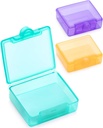 Sukuos pequena caixa de pílulas 3 pcs, bonito caso de pílulas de viagem diário organizador de pílulas portátil para bolsa de bolso para suplementos de óleo de peixe vitamina, fácil de limpar