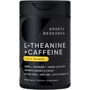 Sports Research L-Theanina Supplement with Caffeine & Coconut MCT Oil - Energia Focada, Alerta & Relaxação Sem Drowsiness - 200mg L Theanina, 100mg Cafeína Orgânica - 60 Liquid Softgels