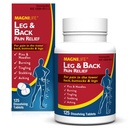 MagniLife Leg & Back Pain Alief, Fast-Acting Pain Alief, Naturalmente acalmar queimadura, aperto e esfaqueamento dores, sintomático ou preventivo, 125 comprimidos de rápida resolução