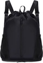 sportsnew Drawstring Backpack Sports Gym Bag with Shoes Compartment, String Backpack Cinch for Women Men, Water-Resistente Drawstring Bag for Workout Travel, Leve, Preto, Patent Pending