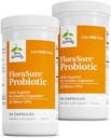 Terry Naturalmente FloraSure Probiótico - Suplemento de digestão para ajudar contra o inchaço ocasional e apoio de alívio de gás - Gut Health Support com Bifidobacterium Bifidum - 30 Cápsulas (Pacote de 2)