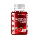 Vitamina Vitamina B Vitaminas Complexas com Vitamina C & Inositol - Sabor natural de morango - 60 gomas (1 garrafa)