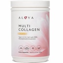 Alaya Multi Colágeno Pó - Tipo I, II, III, V, X Hidrolisado Colágeno Peptídeos Proteína Pó Suplemento com HSH + GC (Vanilla)