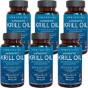 Viva Naturals Antárctico Krill Oil 1250 mg, Omega 3 EPA DHA e Astaxantina, Apoio Conjunto e Suplemento Cérebro com Propriedades Antioxidantes, Sem gosto de peixe (Pacote de 6)