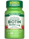 Nature's Truth Biotin 10000mcg 120 rápido Dissolver Comprimidos □ Força máxima □ Natural Berry Flavor □ Vegan, Non-GMO & Gluten Suplemento gratuito