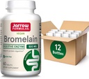 Fórmulas Jarrow Comprimidos de Bromelaína, 500 mg Suplemento dietético para Digestão de Proteínas, 60 Comprimidos, Fornecimento de 60 dias (Pacote de 12)