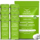 Viter Energy Original Caffeine Mints Spearmint Flavor 6 Pack e 1/2 Libra Bulk Bag Bundle - 40mg Caffeine, B Vitaminas, Açúcar livre, Vegan, Poderoso impulsionador de energia para foco e alerta