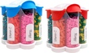 Organizador de comprimidos extra grande diário, semanal, garrafa de suplemento mensal, Dispensador bonito da pílula da flor com 7 compartimentos XL (2 pacote Combo) (azul claro e vermelho)